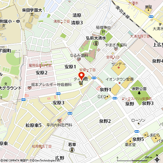 タイヤ館弘前付近の地図